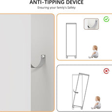 Metal Bathroom Storage Cabinet, Freestanding Storage Cabinets with 4 Doors and 2 Adjustable Shelves,White Metal Floor Cabinet for Restroom, Kitchen,Living Room,Hallway