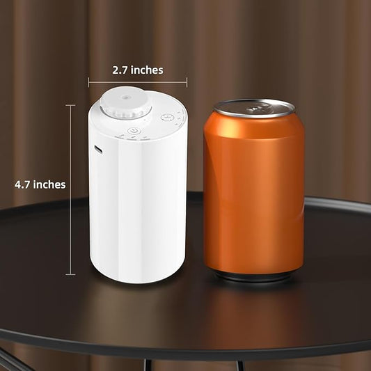 Waterless Diffuser for Essential Oil Nebulizer, 7 Colors LED Light, Battery Powered Mini Scent Air Machine, Aromatherapy Mist Diffuser for Home Room Car Office Black (White-2)