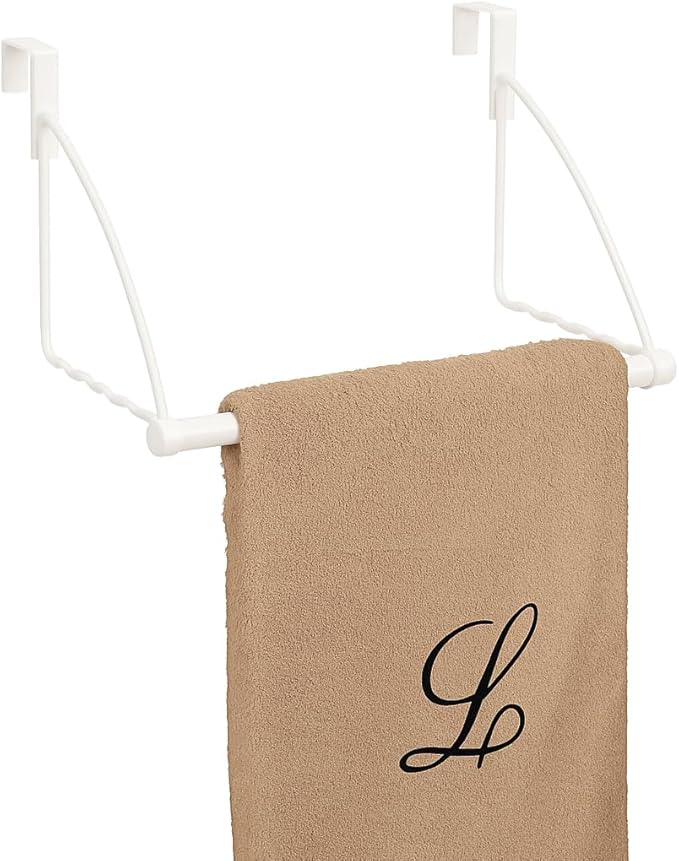 HOLDN’ STORAGE Over The Door Hanger - Door Rack Hangers for Clothes - Space Saving Designed for Bedroom & Bathroom - Ideal for Clothes & Towels - Drying Rack, White