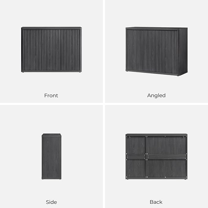 SICOTAS Buffet Cabinet with Storage Accent Sideboard with 6 Doors Modern 93.2" Credenza Fluted Buffet Table Media Console Cabinet Entryway Cabinets for Living Room Kitchen Dining Room Hallway