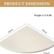 Koville 2 Pcs Marble Corner Shower Shelves for Bathroom, 10'' Marble Corner Shelf for Bath, Wall Mounted Stone Shower Caddy, No Drilling Adhesive Bathroom Shelf - Sahara Sand (No Glue Included)