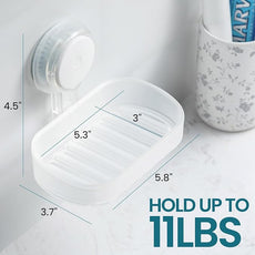 TAILI Soap Dish Bar Holder Suction Cup,Soap Saver with Powerful Vacuum Suction,Sponge Holder for Shower,Bathroom,Tub and Kitchen Sink, Universal Shower Accessories,Drill-Free,Removable,Clear
