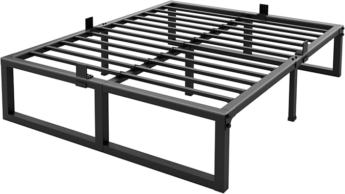 16 inch Full Size Bed Frame,3500 lbs Heavy Duty Metal Platform,Steel Slats Support/No Box Spring Needed/Noise Free/Non-Slip/Easy Assembly