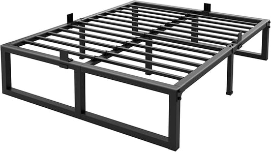 16 inch Queen Bed Frame,3500 lbs Heavy Duty Metal Platform,Steel Slats Support/No Box Spring Needed/Noise Free/Non-Slip/Easy Assembly