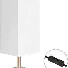 aooshine Antique Small Table Lamp - Bedside Lamp for Bedroom, Minimalist Nightstand Lamp with Square Fabric Shade, Desk Lamp for Kids Room Dorm