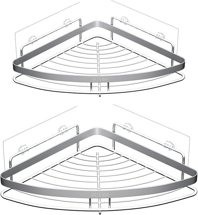 10 PCS Shower Caddy Adhesive Replacement Shower Shelves Adhesive Strip Pad Organizer Sticker Replacement Bathroom Heavy Duty Wall Mount Strong Sticky No Drilling Strong Transparent