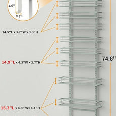 Moforoco Grey 9-Tier Over The Door Pantry Organizer, Pantry Organization and Storage, Black Hanging Basket Wall Spice Rack Seasoning Shelves