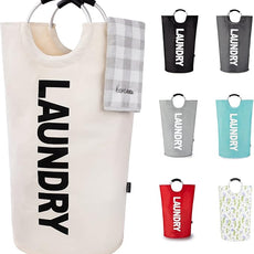 Caroeas 90L Laundry Basket (13 Colors), Waterproof Laundry Hamper, Laundry Bag with Padded Handles, Clothes Hamper, Collapsible Laundry Basket Easy Storage