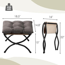 HollyHOME Lazy Chair with Foldable Ottoman, Accent Comfy Lounge Armchair and Folding Footrest Stool, Leisure Sofa Reading Chair and Footstool for Living Room, Bedroom, Dorm,Dark Grey