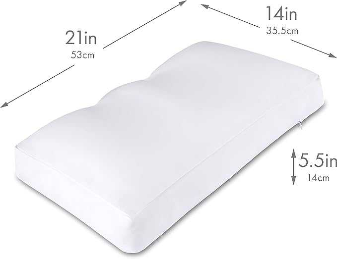PILLOWY Premium Microbead Bed Pillow, Medium Extra Fluffy But Supportive - Ultra Comfortable Sleep with Silk Like Anti Aging Cover 85% Spandex/ 15% Nylon Breathable, Cooling White