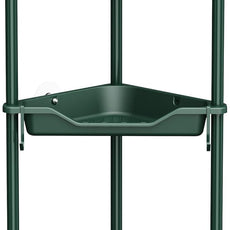 Orimade Rustproof 3 Tier Floor Standing Corner Shower Caddy Organizer, Plastic Metal Splicing Floor Corner Shelf Rack Stands for Bathroom, Dark Green