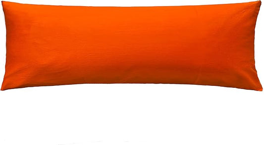 iMaylex Soft 100% Egyptian Cotton Zipper Pillow Case, Cozy and Lightweight Pillowcase, Easy Care, Orange, Body, 20'' x 48''