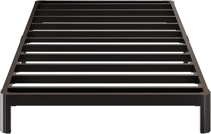 5 Inch Low Twin Bed Frames with Rounded Corner Legs, 1000 LBS Heavy Duty Metal Twin Platform Bed Frame with Steel Slats Support, No Box Spring Needed, Noise Free, Easy Assembly