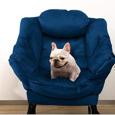 HollyHOME Lazy Chair with Armrest and Side Pocket, Comfy Accent Lounge Chair,Leisure Sofa Armchair for Living Room, Bedroom, Dorm, or Small Spaces, Oversized Reading Sofa Chair,Velvet Royal Blue