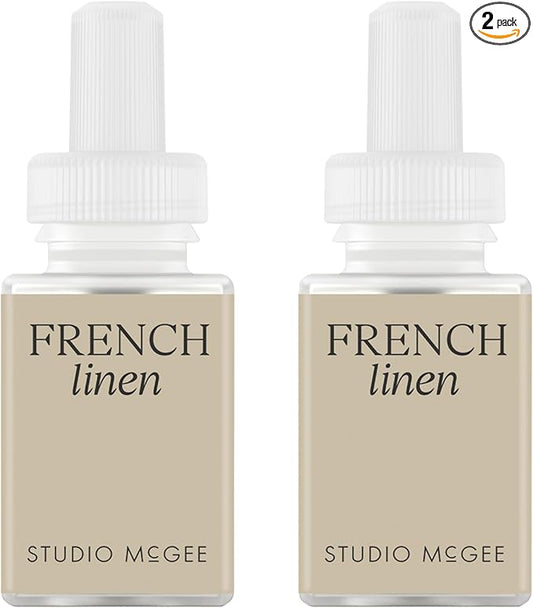 Pura x Studio McGee Home Scent Refill - Smart Air Diffuser - Up to 120-Hours of Luxury Fragrance per Refill - Home Essential - Clean & Safe Diffuser Fragrance - 2 Pack, French Linen