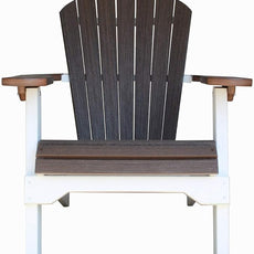 Deluxe Folding Poly Adirondack Folding Chair (Brazilian Walnut/White)