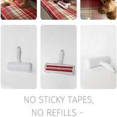 Reusable Pet Hair Remover & Lint Roller – Washable, Portable Tool for Dog & Cat Hair Removal on Clothes, Furniture, Carpet & Car – Effective Roller for Easy Fur & Lint Removal (Red)