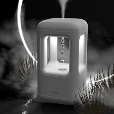 600ml Small Humidifier White - with Anti Gravity Water Flow Visual Effect, Provides Even Humidity for Indoor Plants, Bedroom & Desk, Quiet Portable Operation