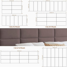 IFNOW Wall Mounted Upholstered Headboard Full, 3D Peel and Stick Soundproof Panels, Reusable and Removable Padded Leather Bed Headboard, 6 Panels 9.84