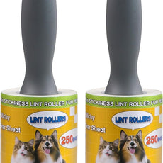 Lint Roller for Pet Hair 500 Sheets Extra Sticky Pet Hair Remover for Clothes Furniture Carpet Cleaner Cars Dogs Travel-Friendly Grip Handle White