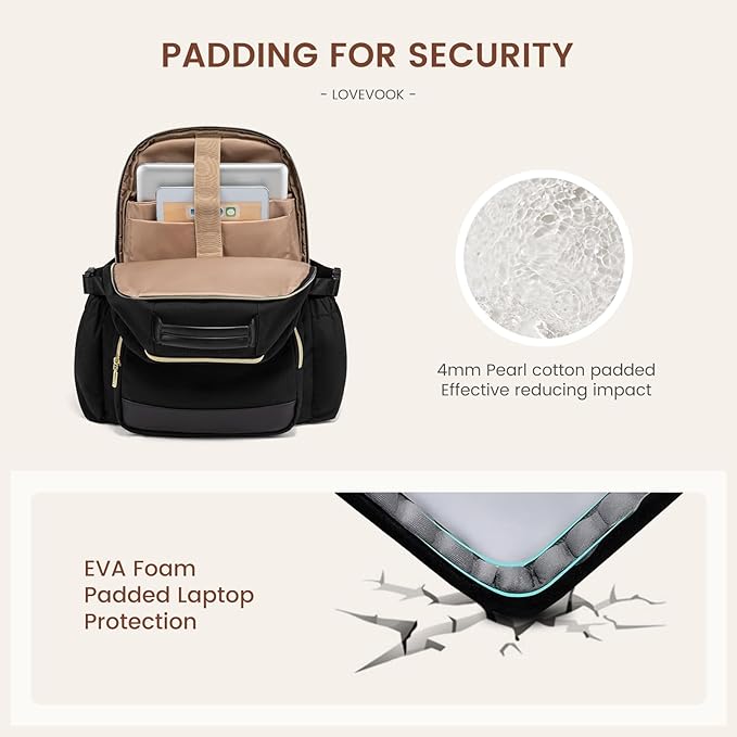 LOVEVOOK Laptop Backpack for Women with Pouch Pocket for Large Capacity Cup,18 Inch Laptop Computer Bag Travel Backpack Purse,Waterproof Work Business Backpack College Teacher Bags,Dark Purple