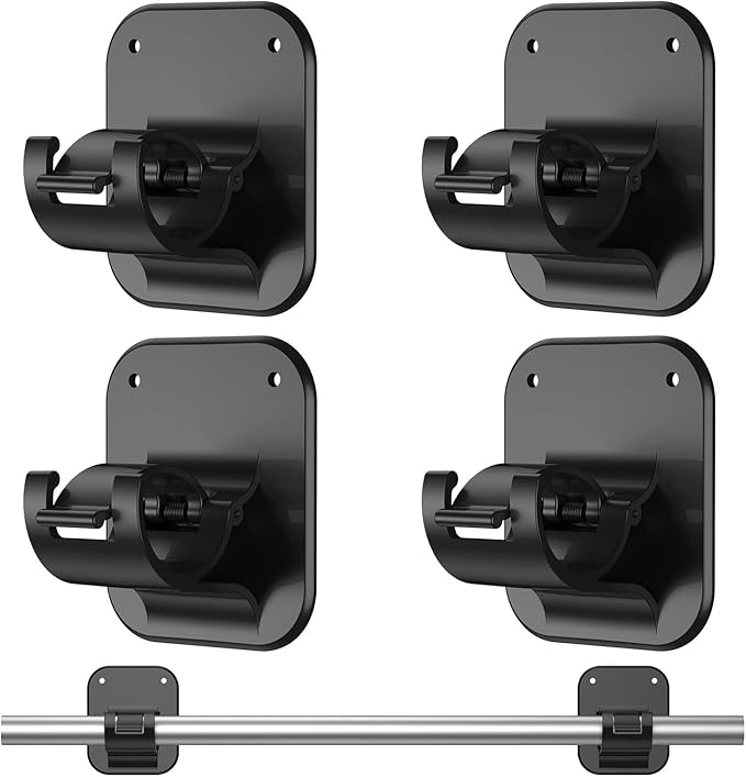 Apartment Dorm Farmhouse Decor No Drill Curtain Rod Brackets 20LB-Renter Friendly Housewarming Men Gift Adhesive Hooks No Drilling Holder for Hanging Classroom Drapes Rv Over Blinds Hangers
