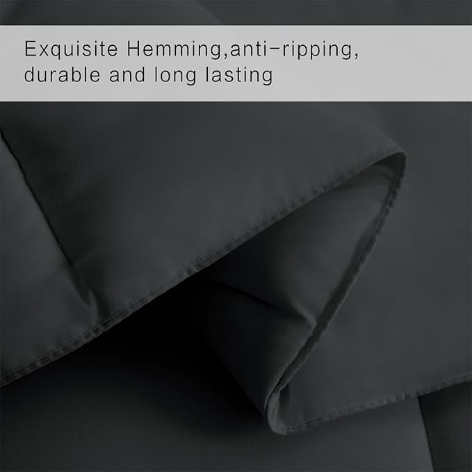 COHOME Quilted Full Size Comforter - All-Season Down Alternative Duvet Insert - Luxury Hotel Winter Warm Dark Grey Comforter with Anti-Clump Tech & 8 Tabs - Reversible （82''x86''）