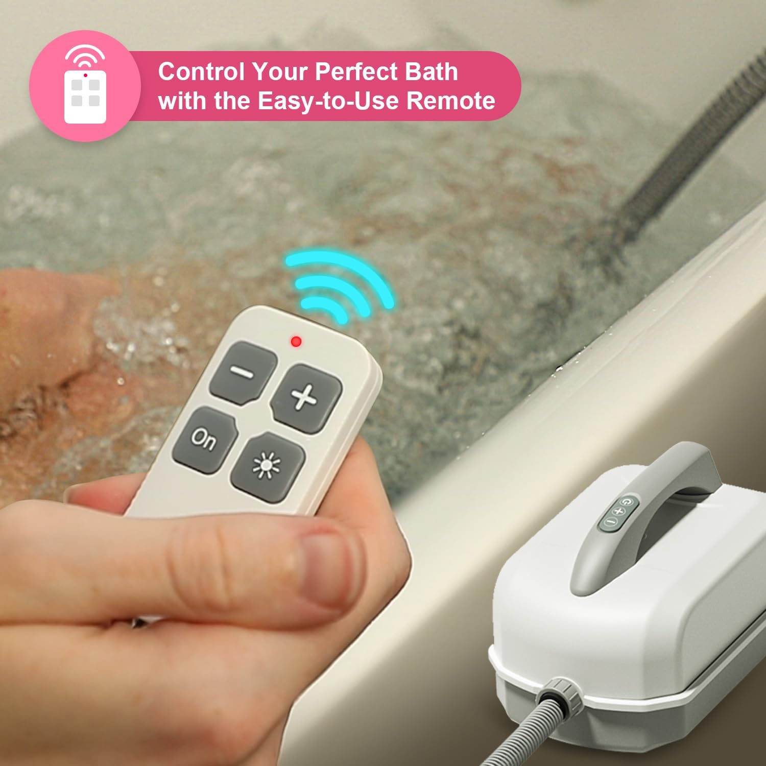 Portable Spa Bubble Bath Massager,Full Body Waterproof Spa Mat for Bathtub, 6-Speed Bubbles, Remote Control & Non-Slip Suction Cups for Home Relaxation