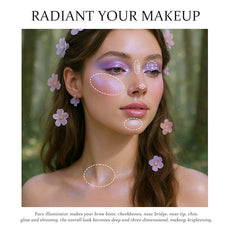 Smoky Cool Purple Blue Sparkle Glitter Shimmer Highlighter Makeup Palette for Women,Blue Buttery Creamy Powder Highlighter Eyeshadow Palette Vegan,Built-in Mirror & Brush – Girls Christmas Gift