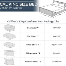 HEVUMYI Red & Black Cali-King Comforter Set - 7-Piece All Season Bed in a Bag Cali-King, Ultra Soft Burgundy Bedding Set with Comforter, Flat Sheet, Fitted Sheet, Pillowcases, Pillow Shams, Burgundy