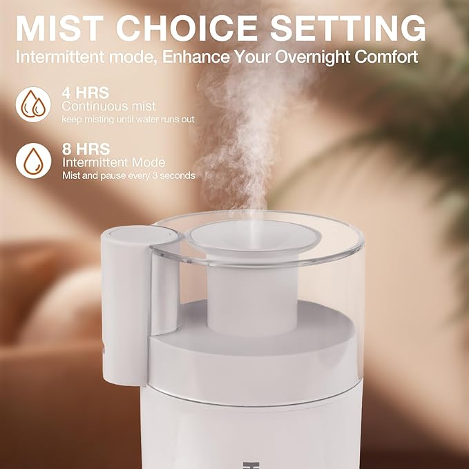 Portable Mini Humidifier, 180ml USB Cool Mist Small Humidifiers for Bedroom, Personal Desktop Humidification for Car Office Travel & Indoor Plants(White)