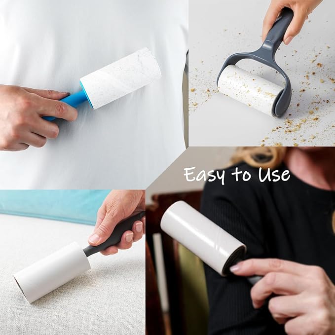 Lint Roller Refills 4 inch Bulk 10 Rolls Total 600 Sheets Extra Sticky Lint Remover Replacement Refills Compatible with Evercare PetLovers Muji IKEA and Others (Inside Dia. 1-1/2 inch)