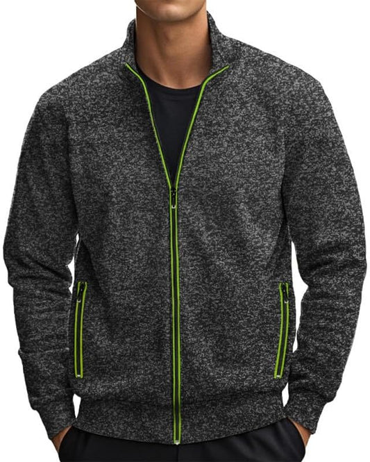 Men's Zipper Cardigan - Warm Casual Sweatshirt Autumn Winter Wear for Vacations Everyday Life