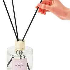 Cocorrína Flower Reed Diffuser - White Peach& Oolong 6.7oz Scented Diffuser with Sticks Home Fragrance Essential Oil for Bathroom Shelf Decor (Artificial Flower)