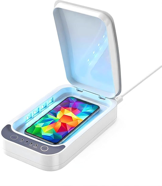 Portable Phone Cleaning Box with Built-in LED Light – Multi-Purpose Organizer for Phones, Jewelry, Watches & Small Accessories – Compact Case with Aroma Function, USB Power Port, and Modern Design