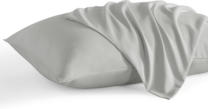 NTBAY King Pillow Cases Set of 2, 2 Pack Brushed Microfiber 20x36 Pillow Cases, Soft, Wrinkle, Fade, Stain Resistant Light Grey Pillow Cases with Envelope Closure, 20x36 Inches, Light Grey