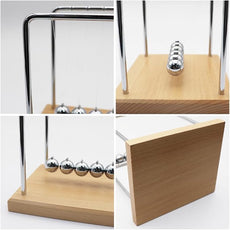 QLKUNLA Newtons Cradle Balance Balls Science Physics Gadget Desktop Decoration Kinetic Motion Toy for Home and Office (Beech,5 Balls)