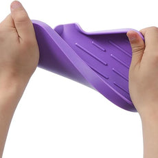 Silicone Bathroom Soap Dishes with Drain Spout-Bathroom and Kitchen Sink Organizer,Sponge Holder,Dish Soap Tray,Perfect for Dispenser,Scrubber,Bottle,Cup on Sink or Counter-Purple 9.6