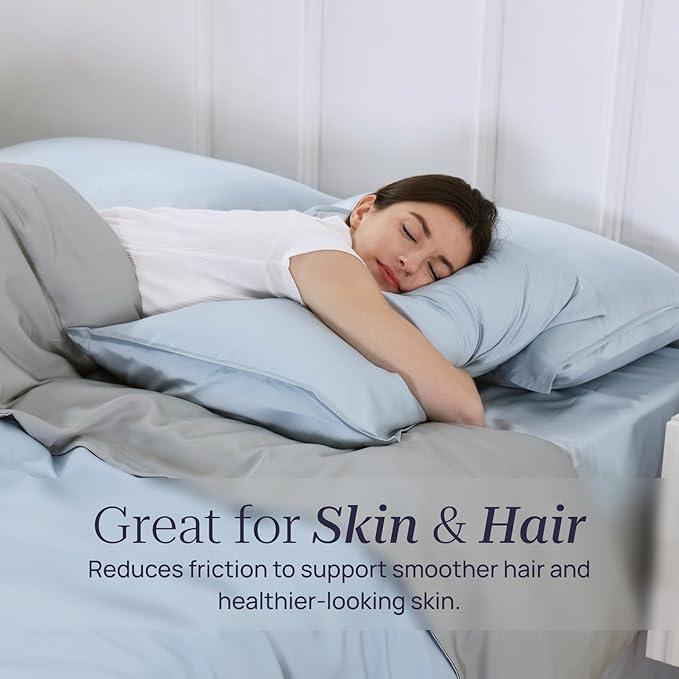 Twin Size 3 Piece Bed Sheet Sets, DeepSleep Tech Luxury Bedding Made with 100% Tencel Lyocell - Silky, Lustrous & Gentle on Skin | Day Dream (2 Sheets, 1 Pillow Case)