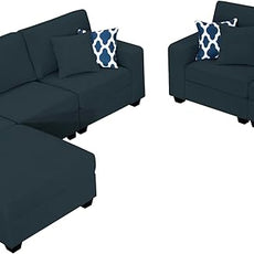 Legend Vansen Modular Sectional Sofa U Shaped Couch with Ottoman Modern Reversible Corner Sectional Couch for Living Room (Charcoal, 2+3 with Ottoman)