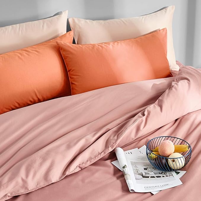 FLXXIE 2 Pack Microfiber King Pillow Cases, 1800 Super Soft Pillowcases with Envelope Closure, Wrinkle, Fade and Stain Resistant Pillow Covers, 20x36, Orange