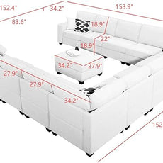 Legend Vansen Modular Sectional Sofa L Shaped Couch with Ottoman Modern Reversible Corner Sectional Couch for Living Room