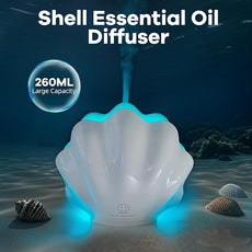 Essential Oil Diffuser 260ML, Shell Aroma Diffuser with Remote Control, 7 Colors LED Night Light for Bedroom Home Relaxation