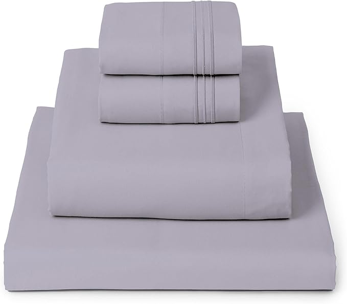 Mellanni Twin XL Sheet Set - 4-Piece Iconic Collection Bedding, (Including 2 Pillowcases), 16-Inch Deep Pocket, Easy Care, Extra Soft, Cooling Sheets, Brushed Microfiber - Lavender