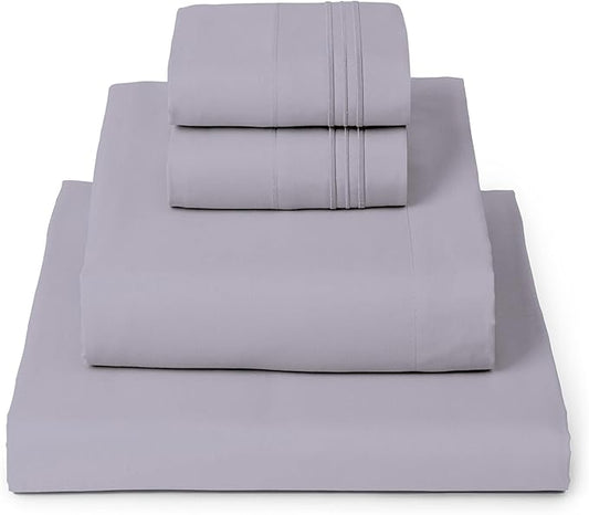 Mellanni Twin XL Sheet Set - 4-Piece Iconic Collection Bedding, (Including 2 Pillowcases), 16-Inch Deep Pocket, Easy Care, Extra Soft, Cooling Sheets, Brushed Microfiber - Lavender