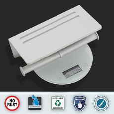 Toilet Paper Roll Holder Bathroom Decor - Double Roll Toiler Tissue Holder with Mobile Phone Shelf - Dual Toilet Paper Holder Wall Mount and Self Adhesive Paper Roll Dispenser – Matte White