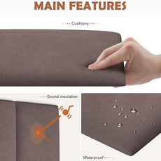 IFNOW Wall Mounted Upholstered Headboard Full, 3D Peel and Stick Soundproof Panels, Reusable and Removable Padded Leather Bed Headboard, 6 Panels 9.84