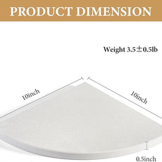 Koville Natural Marble Corner Shower Shelf for Bathroom, 10'' Polished Marble Corner Shelves, Wall Mounted Stone Corner Shower Caddy, No Drilling Adhesive Shelf - White Cliff (No Glue Included)