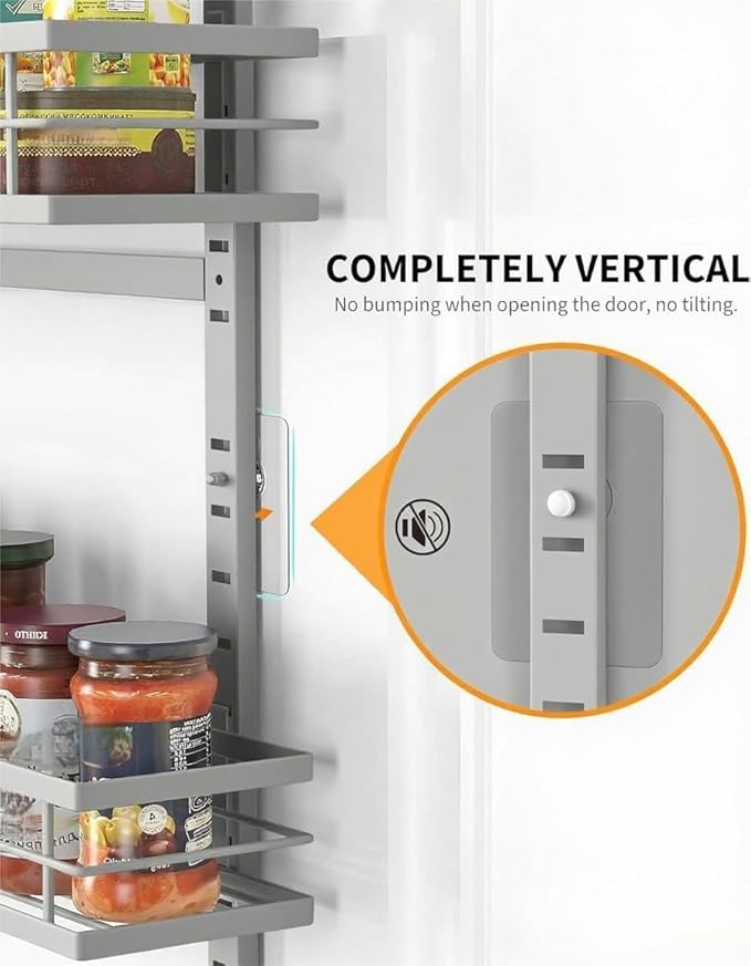 Moforoco Grey 9-Tier Over The Door Pantry Organizer, Pantry Organization and Storage, Black Hanging Basket Wall Spice Rack Seasoning Shelves