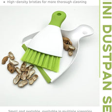 Dust pan Broom Brush Dustpan - Small Broom and Dustpan Set,Mini Broom and Dustpan,Small Dustpan and Brush Set for Home Cleaning,Sofa,Desk,Guinea Pig Cage,Cat Litter etc.（Green 2 Set）